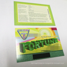 High quality custom anti-counterfeit printing security scratch off label cards hologram gift coupon